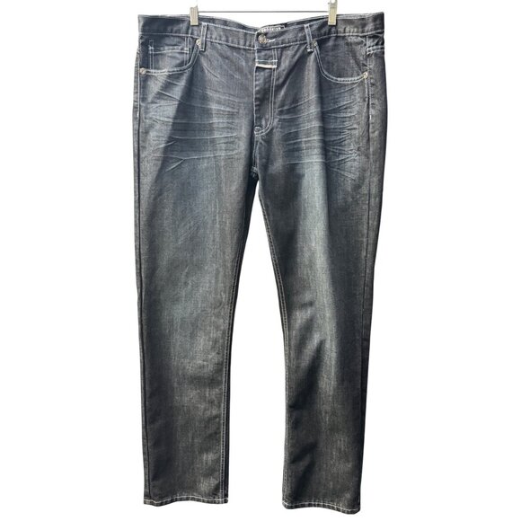 Brooklyn Xpress Mens Dark Wash Denim Jeans 42X34 Relaxed Fit Skater Casual - Picture 4 of 9